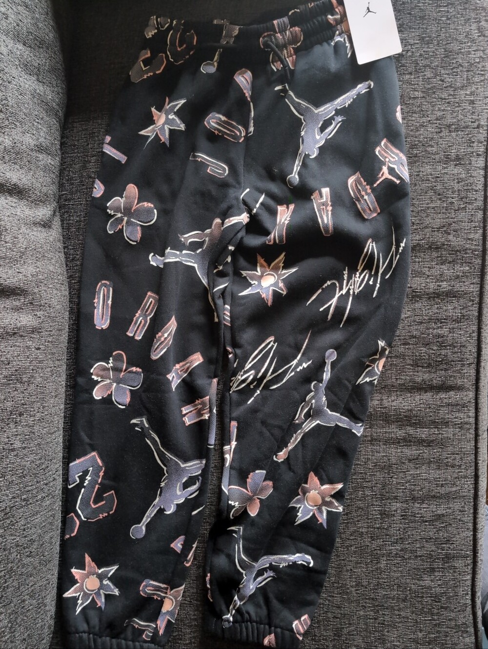 Girls Jordan 23 Throwback Fleece Joggers Medium Black Regular NWT